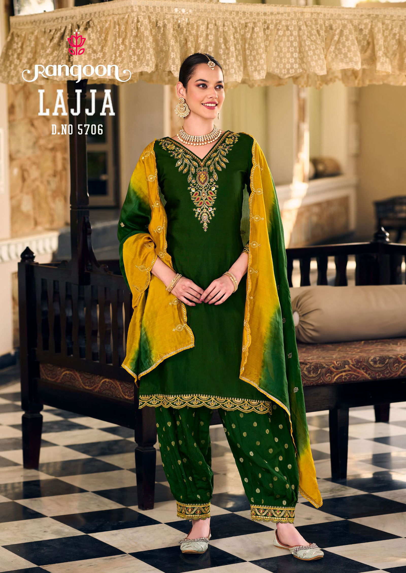 Lajja By Rangoon Muslin Embroidery Readymade Suits Wholesale In India